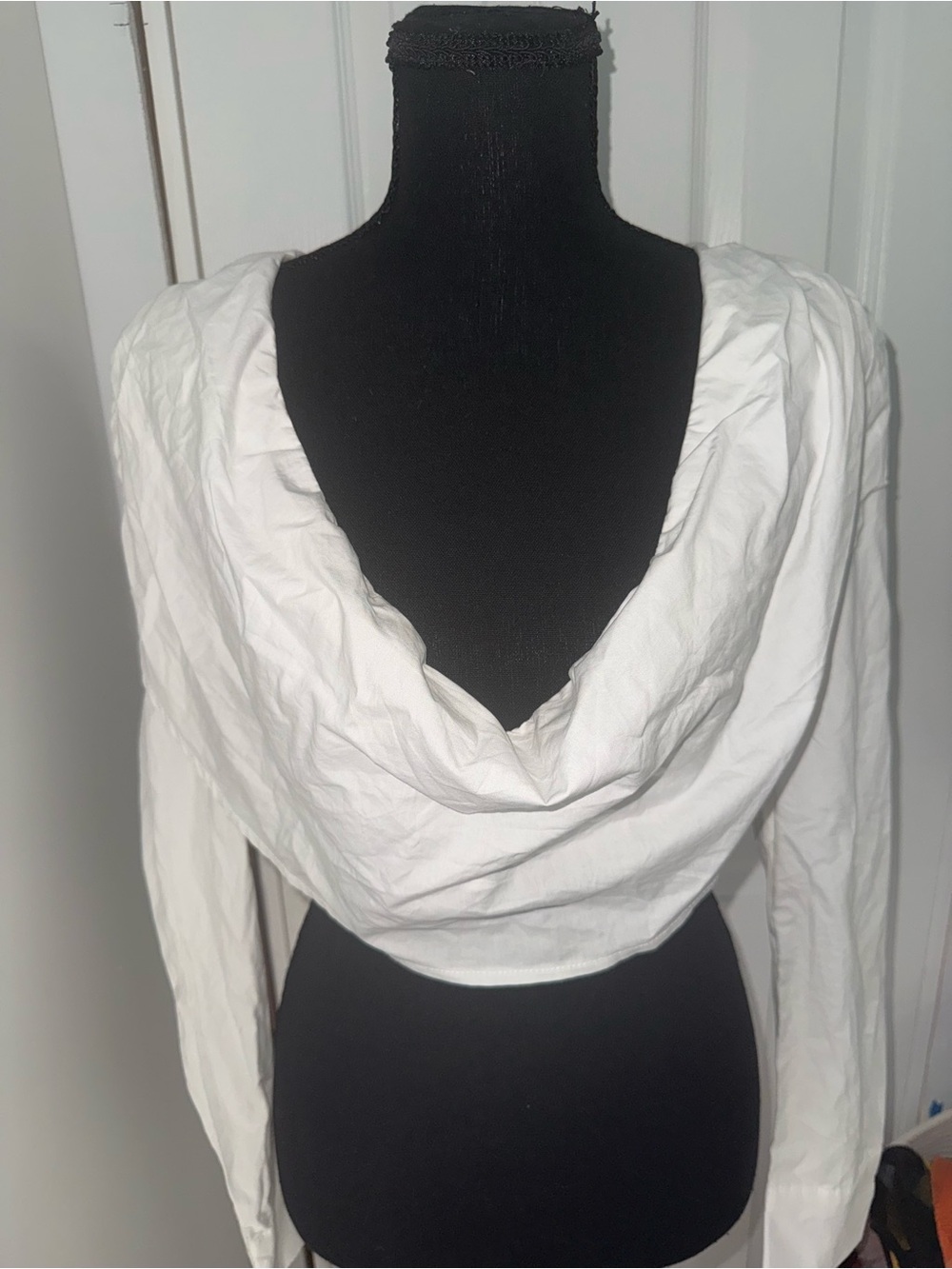 Fashion Nova White Draped Crop Top